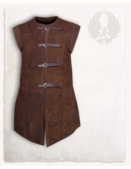 Long medieval suede vest model Garen,...