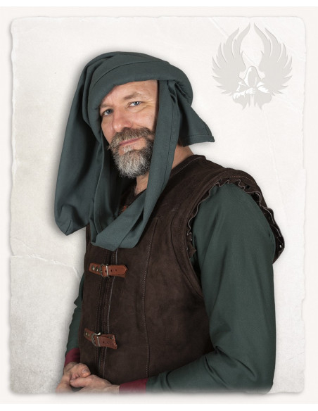 Long medieval suede vest model Garen,...