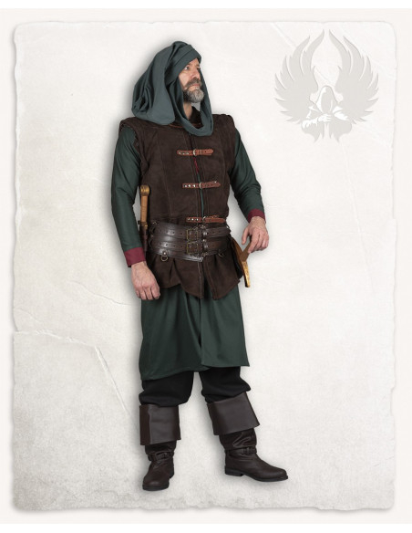 Long medieval suede vest model Garen,...