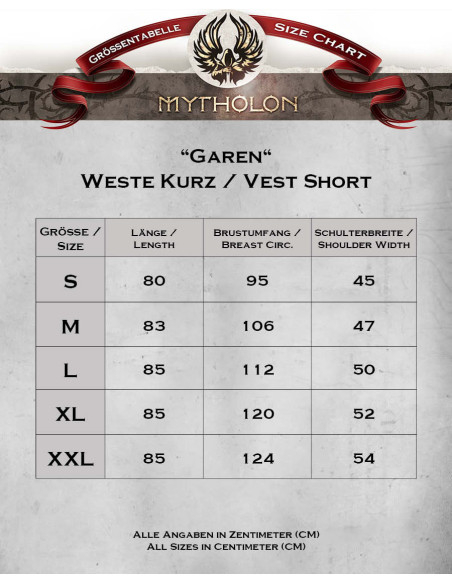 Long medieval suede vest model Garen,...