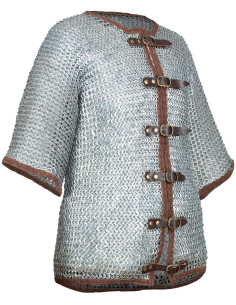 Flat ring riveted chainmail shirt, shiny finish