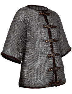 Flat ring riveted chainmail shirt, oiled finish