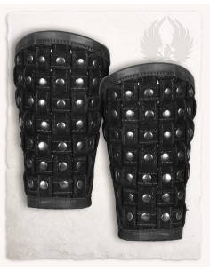 Medieval leather bracelets model Robert, black