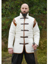 Medieval gambeson with detachable sleeves, natural color