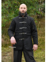 Medieval gambeson with detachable sleeves, black