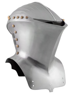 German medieval helmet 14th century, polished finish