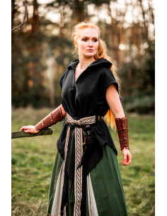 Black medieval archer tunic model Aldón, unisex