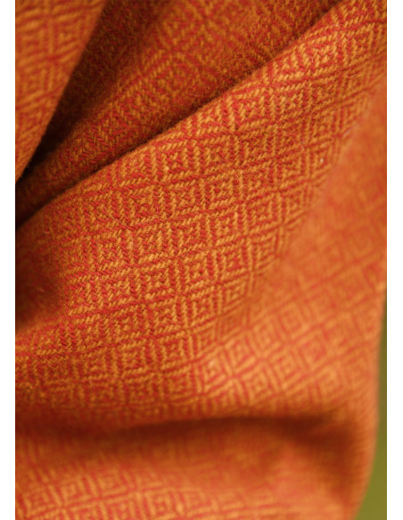 Long Viking wool tunic, orange color