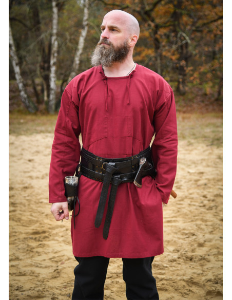 Viking tunic cotton model Viborg, red