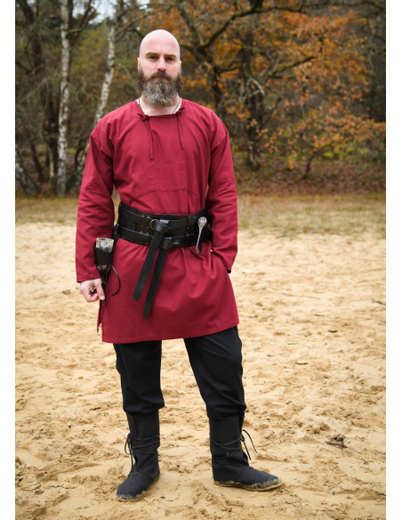 Viking tunic cotton model Viborg, red
