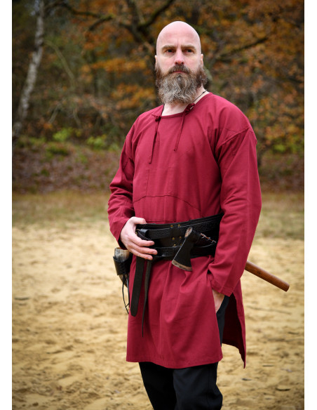 Viking tunic cotton model Viborg, red