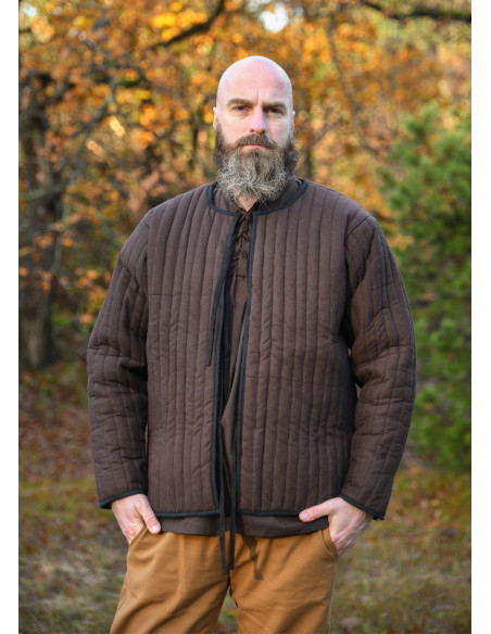 Medieval padded gambeson, brown color