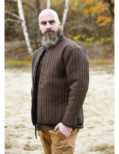 Medieval padded gambeson, brown color 2