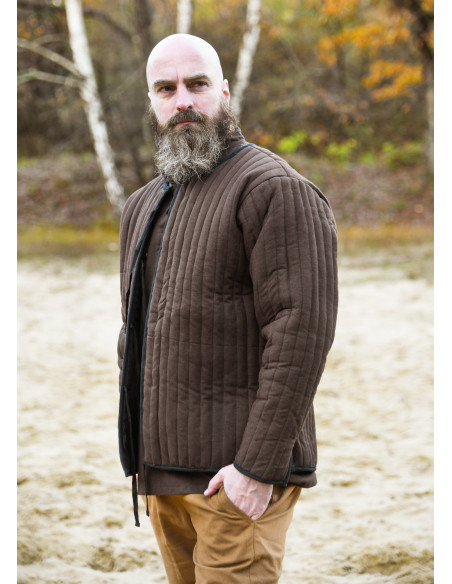 Medieval padded gambeson, brown color
