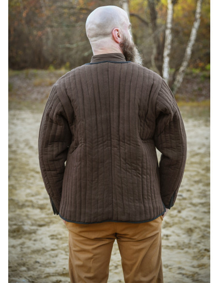 Medieval padded gambeson, brown color