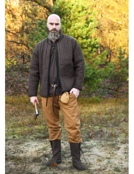Medieval padded gambeson, brown color