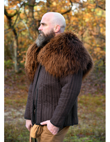 Medieval padded gambeson, brown color