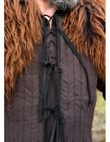 Medieval padded gambeson, brown color