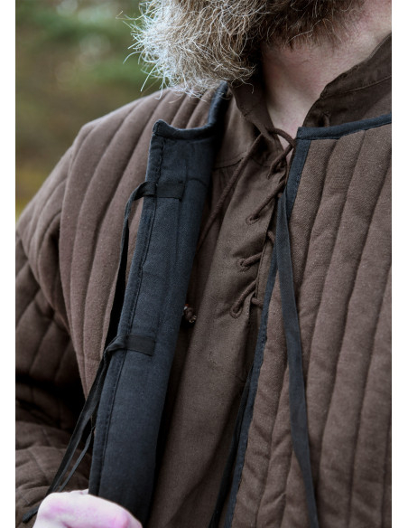 Medieval padded gambeson, brown color