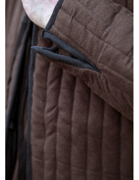 Medieval padded gambeson, brown color