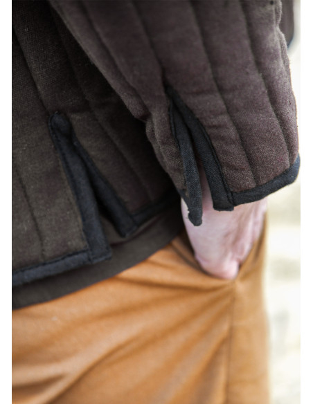 Medieval padded gambeson, brown color