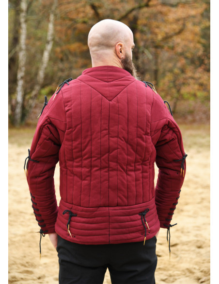 Medieval padded cotton gambeson, red