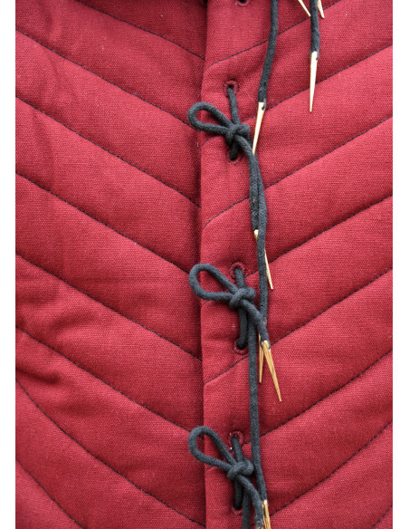 Medieval padded cotton gambeson, red