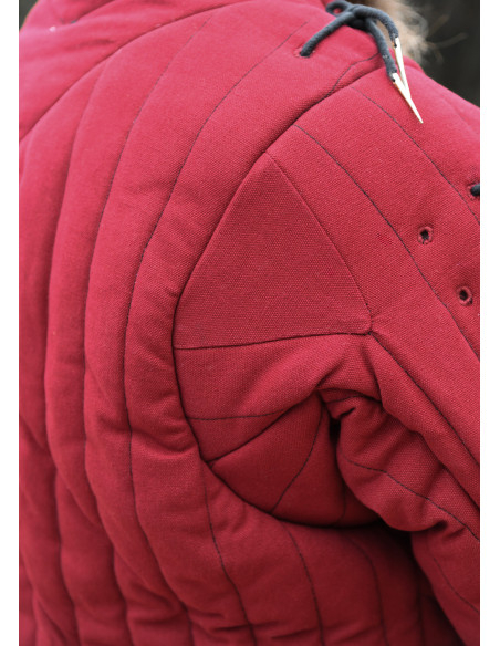 Medieval padded cotton gambeson, red
