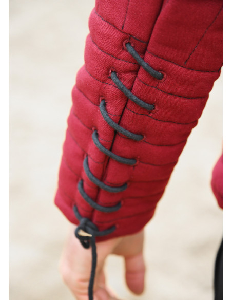 Medieval padded cotton gambeson, red