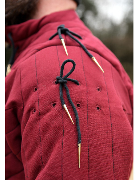 Medieval padded cotton gambeson, red