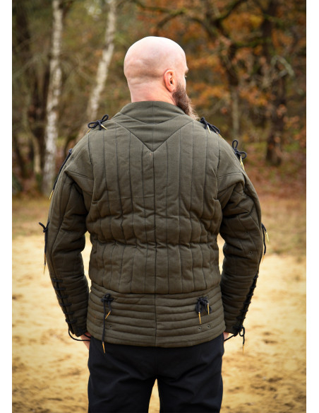 Medieval padded gambeson, olive green
