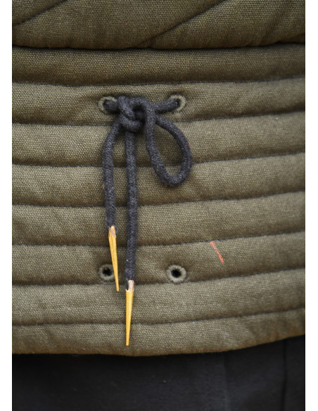 Medieval padded gambeson, olive green