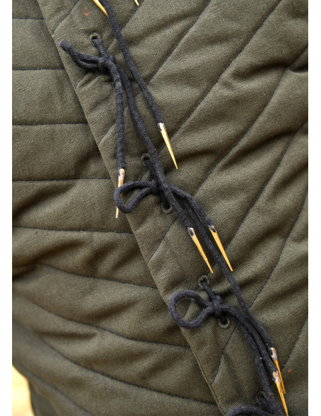 Medieval padded gambeson, olive green
