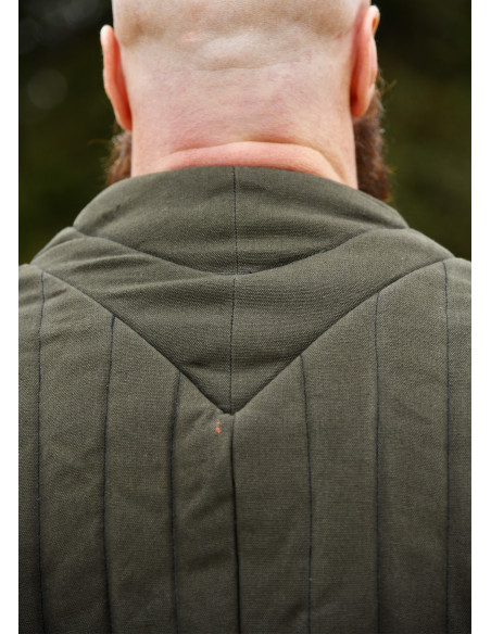 Medieval padded gambeson, olive green