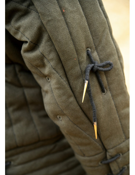 Medieval padded gambeson, olive green