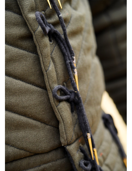Medieval padded gambeson, olive green