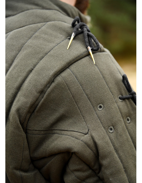 Medieval padded gambeson, olive green