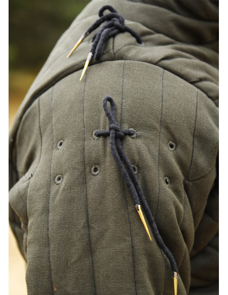 Medieval padded gambeson, olive green