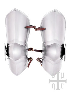 Medieval steel knee and upper leg protectors