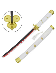 Miniature white bamboo katana Enma black from Zoro - One...