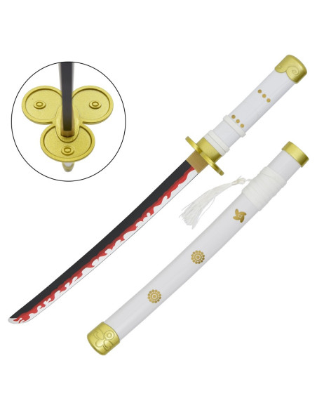 Miniature white bamboo katana Enma...