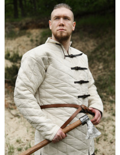Padded gambeson with buckles, natural color 2