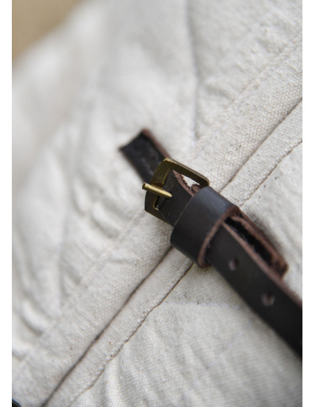 Padded gambeson with buckles, natural...