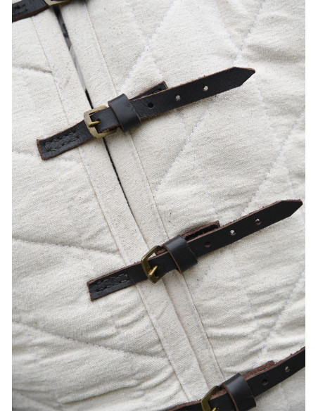 Padded gambeson with buckles, natural...