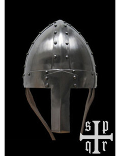 Medieval Spangenhelm type helmet with nasal in steel