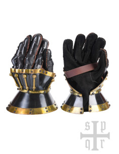 Hourglass gauntlets Milan year 1370, blackened steel