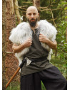 Natural leather cape, Berserker model, stained white color
