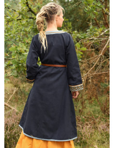 Viking embroidered coat model Ella, dark blue 2