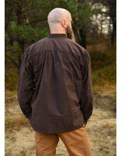 Medieval cotton shirt model Ludwig, brown 2