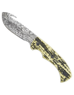 Hunting knife with skinning blade and sheath